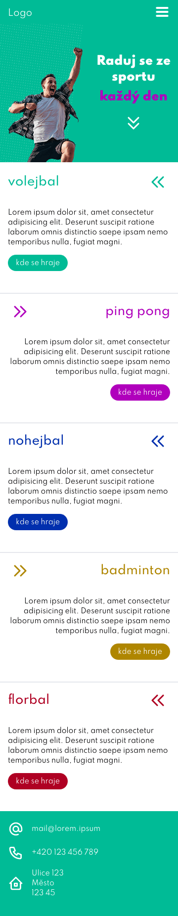 Náhled designu webu